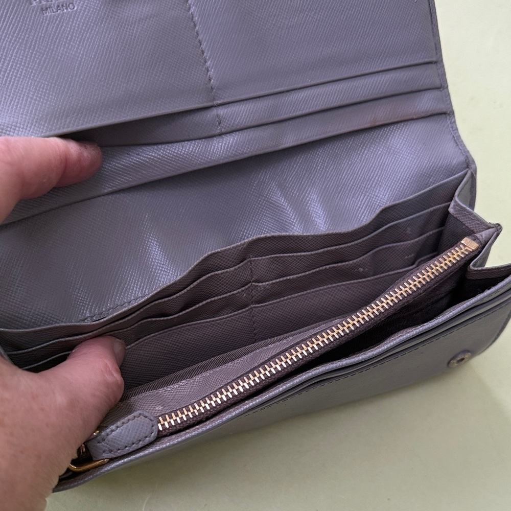 Vintage Prada Gray Leather Wallet - Picture 10 of 13